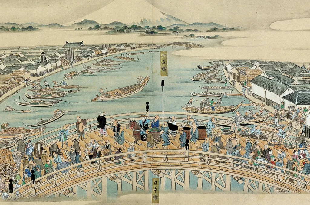 日本的清明上河圖-熙代胜覽-圖中描繪的日本橋