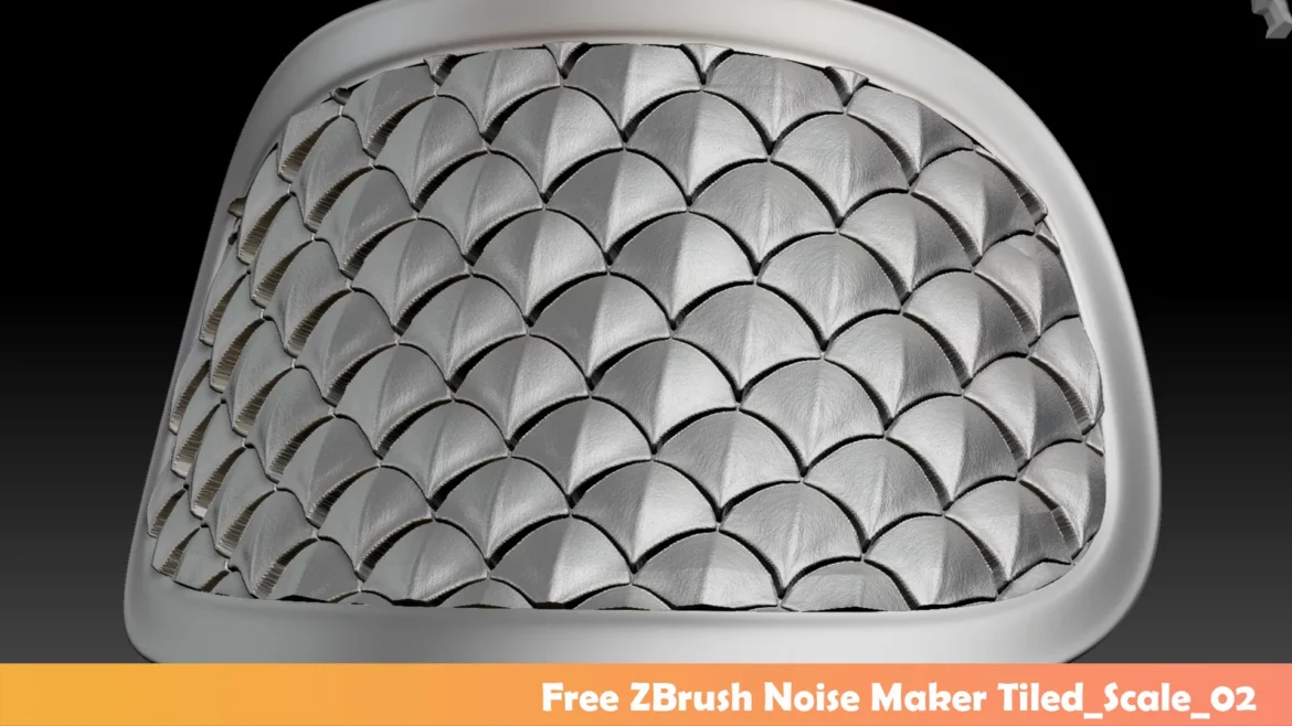 3D model of Samurai armor scales created using ZBrush Noise Maker.