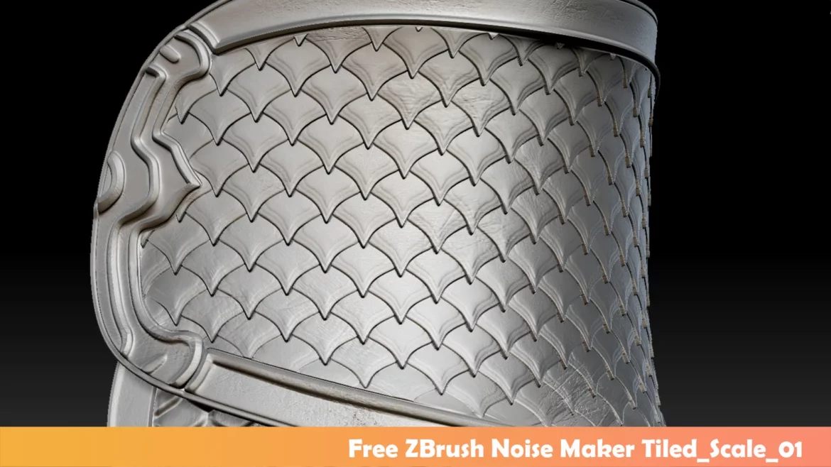 3D model of Samurai armor scales created using ZBrush Noise Maker.