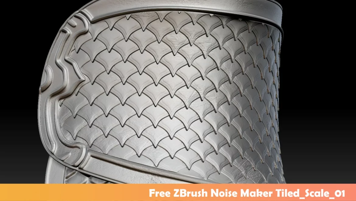 3D model of Samurai armor scales created using ZBrush Noise Maker.