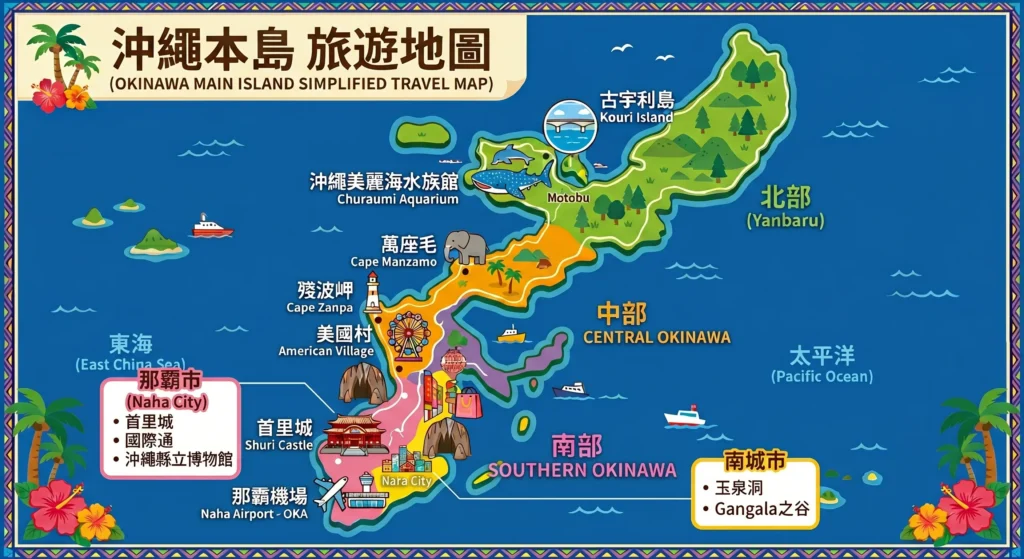 沖繩本島景點地圖