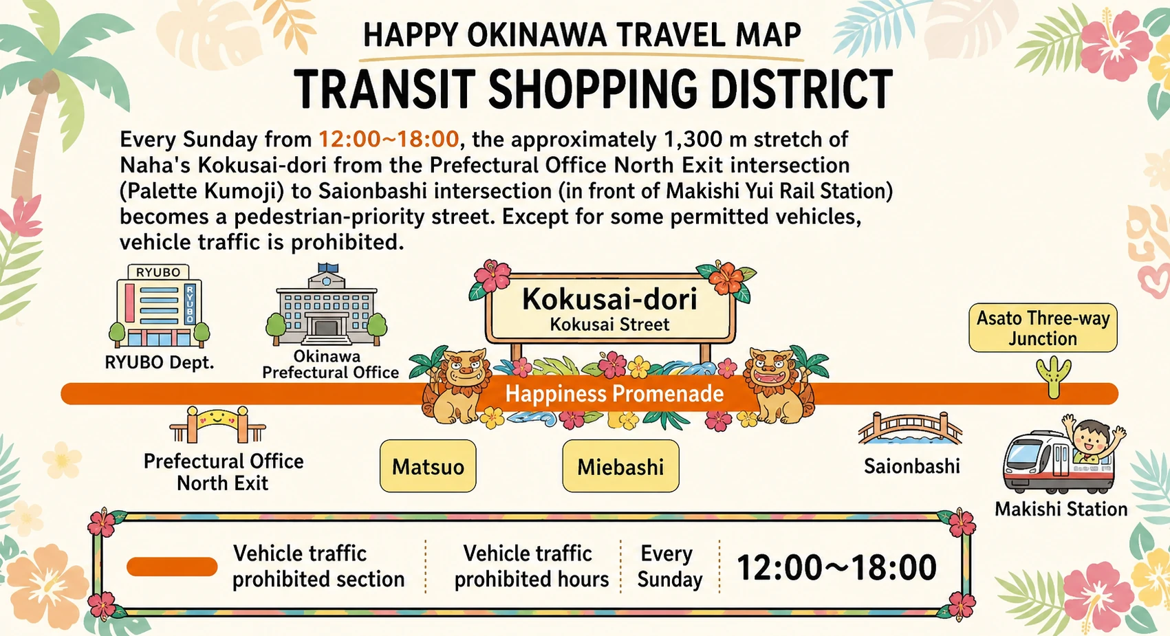 Happy Okinawa travel map・transit shopping district