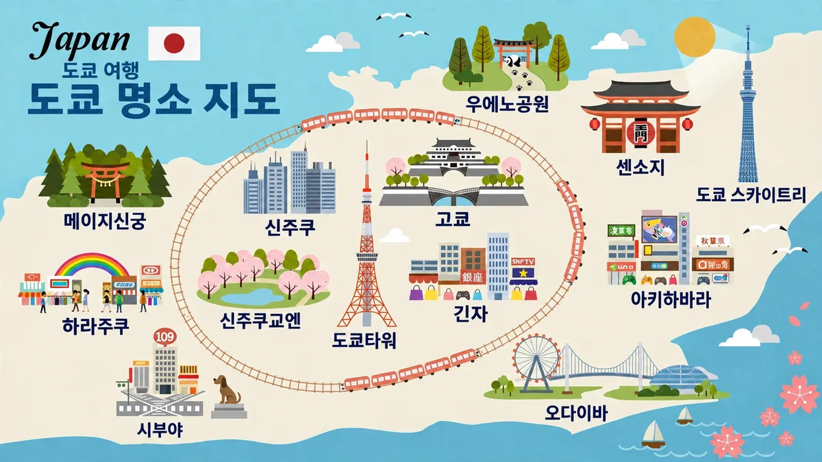 도쿄 블록 맵: 야마노테선 및 주요 생활 공간